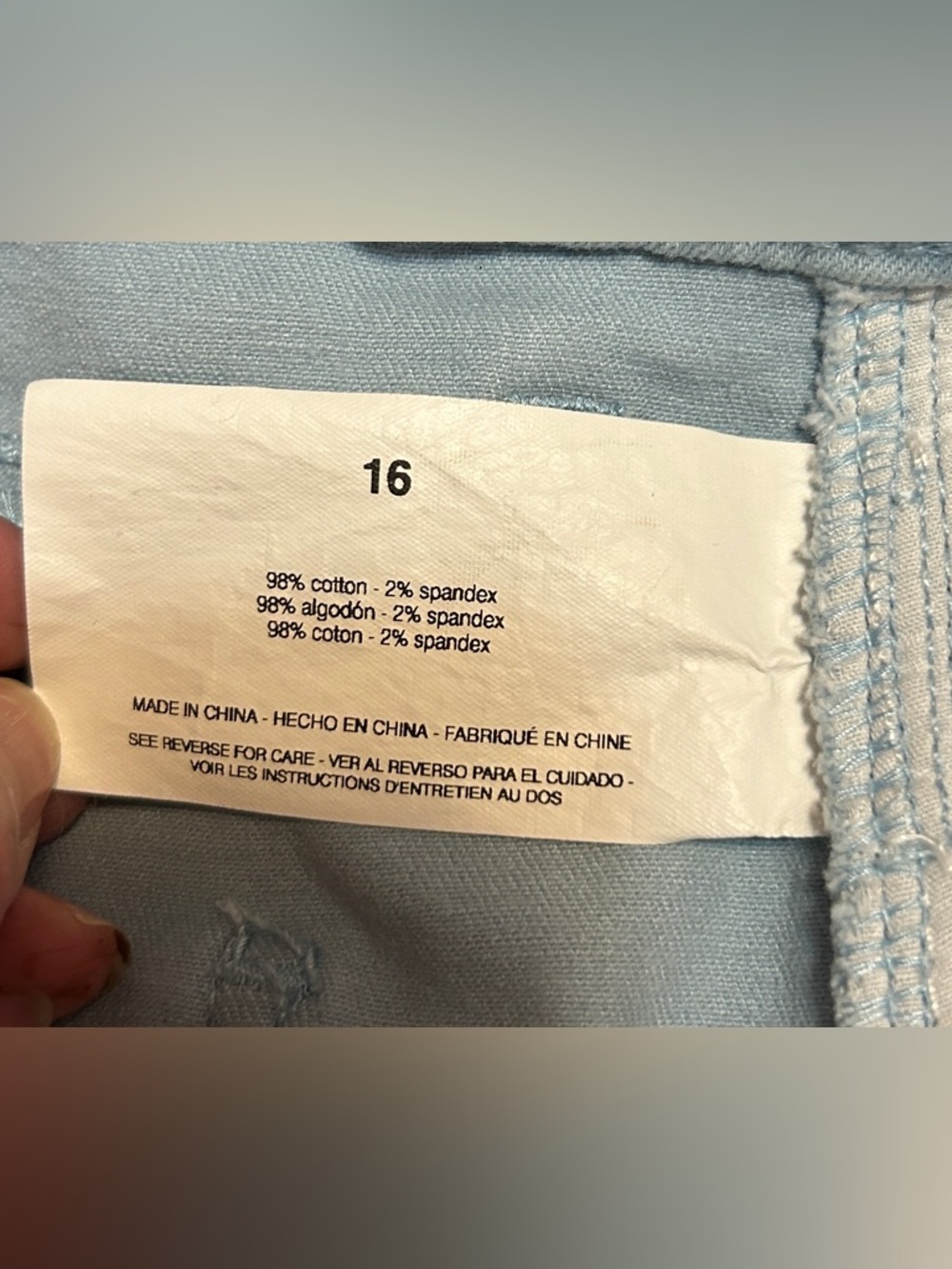 Womens Light Blue Denim Bermuda Shorts - Classic Five-Pocket - Picture 5 of 7